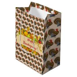Bolsa De Regalo Mediana Feliz Día de Acción de Gracias