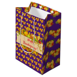 Bolsa De Regalo Mediana Feliz Día de Acción de Gracias