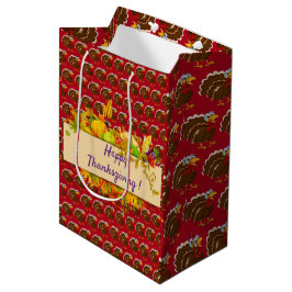 Bolsa De Regalo Mediana Feliz Día de Acción de Gracias