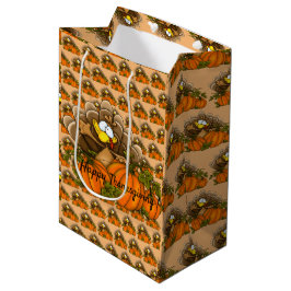 Bolsa De Regalo Mediana Feliz Día de Acción de Gracias