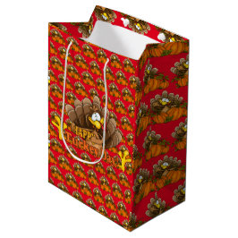 Bolsa De Regalo Mediana Feliz Día de Acción de Gracias