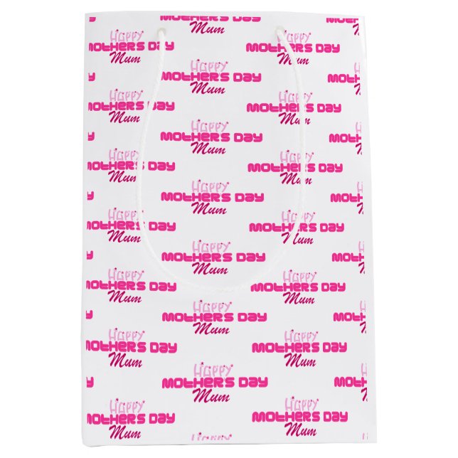 Bolsa De Regalo Mediana Feliz Día de la Madre (Anverso)