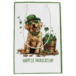 Bolsa De Regalo Mediana Feliz día de San Patricio Labrador Retriever Perro