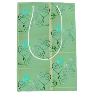 Bolsa De Regalo Mediana Feliz Día de San Patricio Shamrock Misty Green
