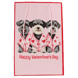Bolsa De Regalo Mediana Feliz Día de San Valentín Perros Schnauzer