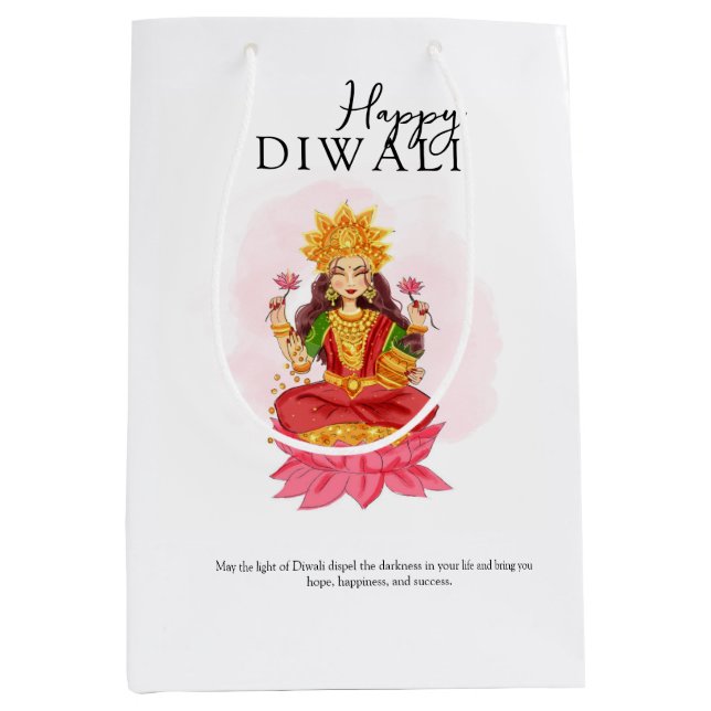 Bolsa De Regalo Mediana Feliz diwali (Anverso)