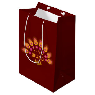 Bolsa De Regalo Mediana Feliz Festival Diwali de Luces Hindu