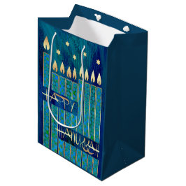 Bolsa De Regalo Mediana Feliz Hanukkah. Menorah Candles