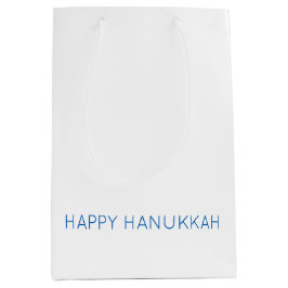 Bolsa De Regalo Mediana Feliz Hanukkah Typography Holiday Faith