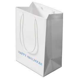 Bolsa De Regalo Mediana Feliz Hanukkah Typography Holiday Faith