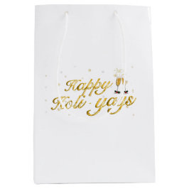 Bolsa De Regalo Mediana ¡Feliz Holi-Yays! Diseño de celebración festiva