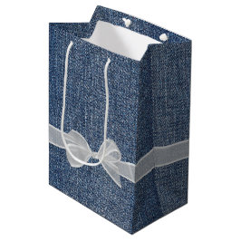 Bolsa De Regalo Mediana Feliz Jubilación De Texto De Denim