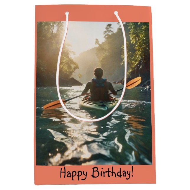 Bolsa De Regalo Mediana Feliz Kayak (Anverso)