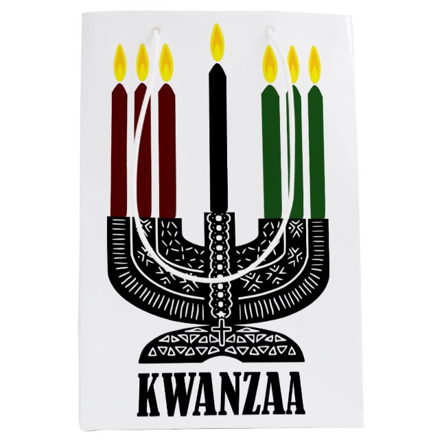 Bolsa De Regalo Mediana Feliz Kwanzaa (Anverso)
