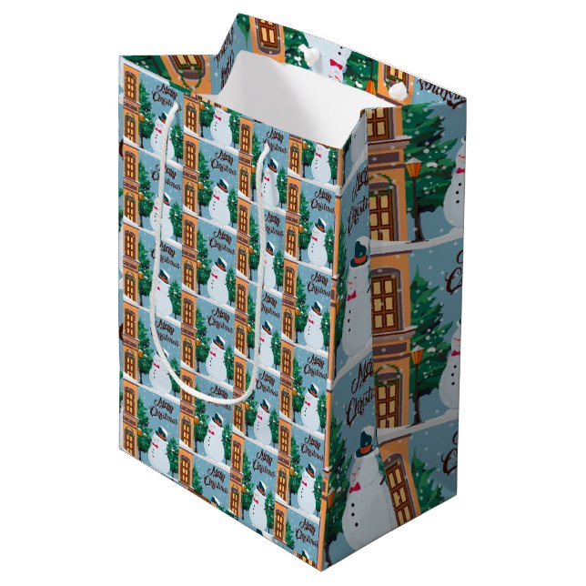 Bolsa De Regalo Mediana Feliz Navidad (Angulo Anverso)
