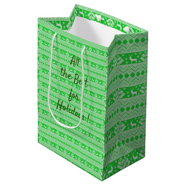 Bolsa De Regalo Mediana Feliz Navidad (Angulo Anverso)