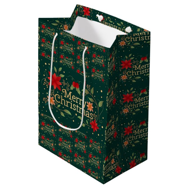 Bolsa De Regalo Mediana Feliz Navidad (Angulo Anverso)