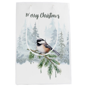 Bolsa De Regalo Mediana Feliz Navidad Abeto de Invierno Carbonero
