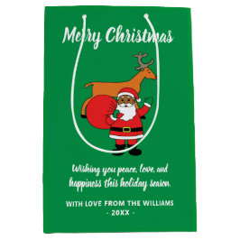 Bolsa De Regalo Mediana Feliz Navidad Africano-Estadounidense Papá Noel
