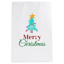 Bolsa De Regalo Mediana Feliz Navidad. Agrega la foto de tu hijo