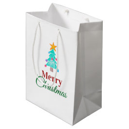 Bolsa De Regalo Mediana Feliz Navidad. Agrega la foto de tu hijo
