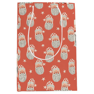 Bolsa De Regalo Mediana Feliz Navidad - Cara de Santa guardería invierno E