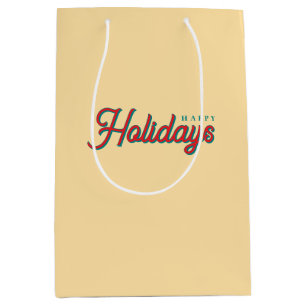 Bolsa De Regalo Mediana Feliz Navidad Clásico Único Minimalista Sencillo