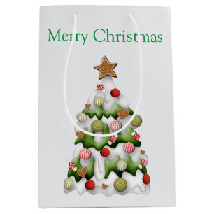 Bolsa De Regalo Mediana Feliz Navidad colorido árbol de Navidad