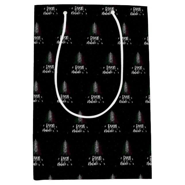 Bolsa De Regalo Mediana Feliz Navidad con bandera italiana (Anverso)