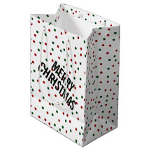 Feliz Navidad Confetti Polka Dots Red Green