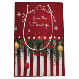 Bolsa De Regalo Mediana Feliz Navidad de (su familia)