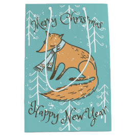 Bolsa De Regalo Mediana Feliz Navidad Fox Cozy