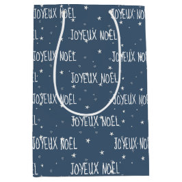 Bolsa De Regalo Mediana Feliz Navidad Francesa A Las Copas De Nieve