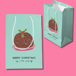 Bolsa De Regalo Mediana Feliz Navidad Moderno Ilustracion Pudding