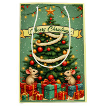 Feliz Navidad Ratones Árbol de Navidad Victoriano