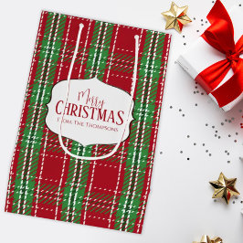 Bolsa De Regalo Mediana Feliz Navidad Rojo Festividad Rusa festividad gran