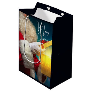 Bolsa De Regalo Mediana Feliz Navidad Santa y regalo