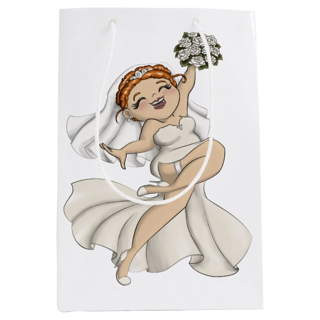 Bolsa De Regalo Mediana Feliz Novia 03 (Anverso)