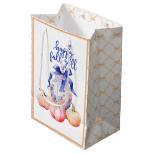 Bolsa De Regalo Mediana Feliz otoño Chinoiserie Ginger Jar Pumpkins