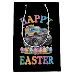 Bolsa De Regalo Mediana Feliz Pascua Camión Monstruo Divertido Aplasta Hue