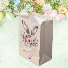 Bolsa De Regalo Mediana Feliz Pascua Floral Bungalow Oars Pink