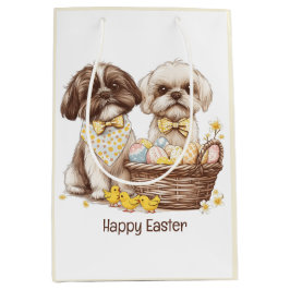 Bolsa De Regalo Mediana Feliz Pascua Shih Tzu Dogs