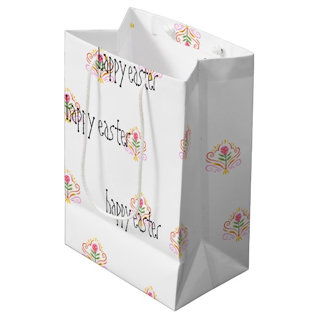 Bolsa De Regalo Mediana Feliz Pascua simple  (Angulo Anverso)