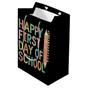 Bolsa De Regalo Mediana Feliz Primer Día de Escuela Regreso a la Escuela
