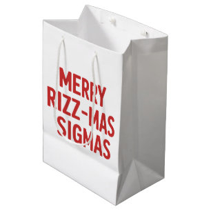 Bolsa De Regalo Mediana Feliz Rizz-Navidad Sigmas Navideño Divertido Graci