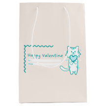 Feliz San Valentín Verde azulada Kitty