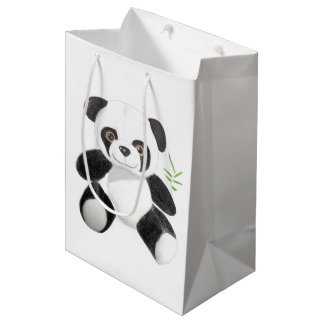 Bolsa De Regalo Mediana Felpa a mano de la panda
