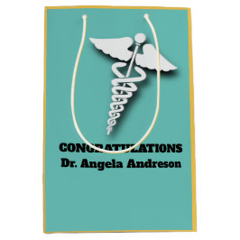 Bolsa De Regalo Mediana Fenómeno Caduceus Médica Adulto Verde azulado Feli