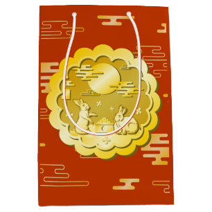 Bolsa De Regalo Mediana Festival de Otoño de Otoño Mooncake Moon Rabbit