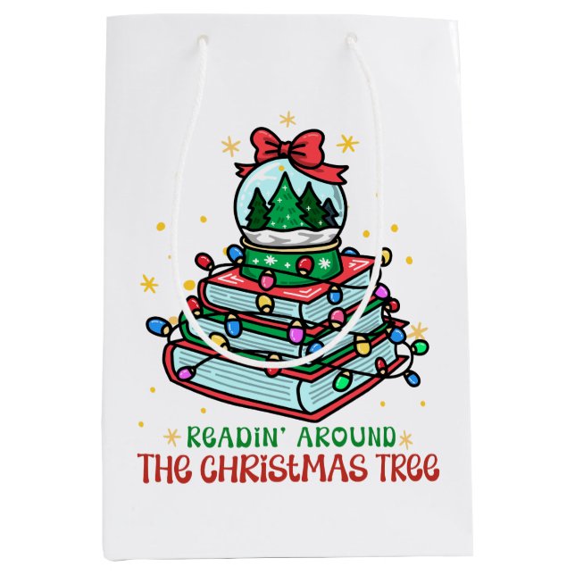 Bolsa De Regalo Mediana Festive Christmas Book Lover (Anverso)